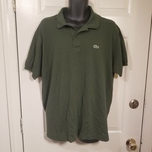 Lacoste Mens Dark Olive Green Short Sleeve Polo